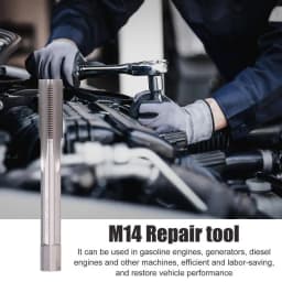 Cylinder Head Rethreaded Kit M14x1.25 Inserts And M16x1.25 Tap Kit 13Pcs M14x1.25 Spark Plug Thread Repair Rethreading Set For