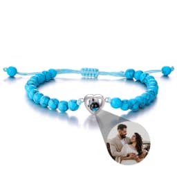 Custom Natural Stone Bracelet Personalized Photo Projection Bracelet Custom Stainless Steel Projection Bracelets Memory Jewelry