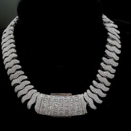 Aokaishen Centipede Cuban Link Chain for Men Real Copper Cubic Zirconia Prong Setting Hip Hop Jewelry Stainless Steel