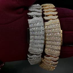 Aokaishen Centipede Cuban Link Chain for Men Real Copper Cubic Zirconia Prong Setting Hip Hop Jewelry Stainless Steel