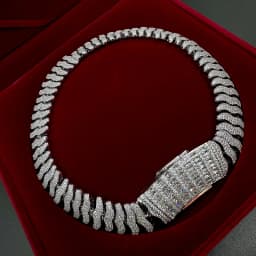 Aokaishen Centipede Cuban Link Chain for Men Real Copper Cubic Zirconia Prong Setting Hip Hop Jewelry Stainless Steel