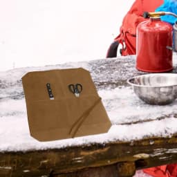 Roll Up Knives Bag Waxed Canvas Cutlery Knives Holders Protectors 7 Slots Durable Canvas Chef Knives Roll Bag Canvas Knifes