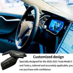 2pcs For Tesla Model 3 / Y Gear Shift Cover Wiper Car Gear Lever Protection Sleeve Gear Handle Steering Wheel Covers