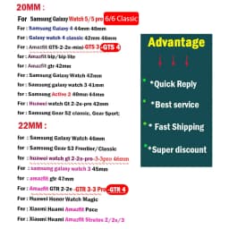 Sport band For Samsung Galaxy watch 6/5/pro/4/Active2 20mm silicone Huawei gt 2-3 bracelet galaxy watch 6 Classic 47/43mm strap