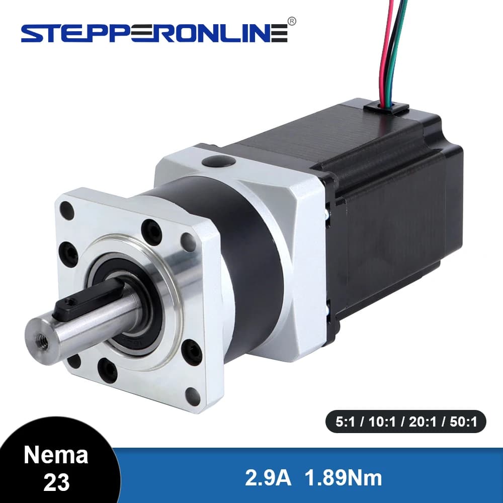 STEPPERONLINE Nema 23 Stepper Motor W/ Precision Planetary Gearbox Ratio 5:1/10:1 Nema23 Geared Motor Φ14mm Output Shaft CNC