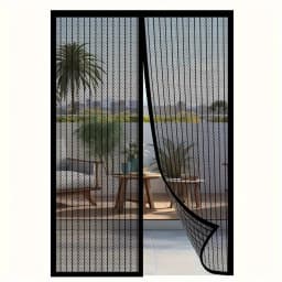 Heavy-Duty Retractable Magnetic Screen Door with Seamless Mesh, Pet-Friendly Insect Barrier, Durable Polyester Fiber, No Electri