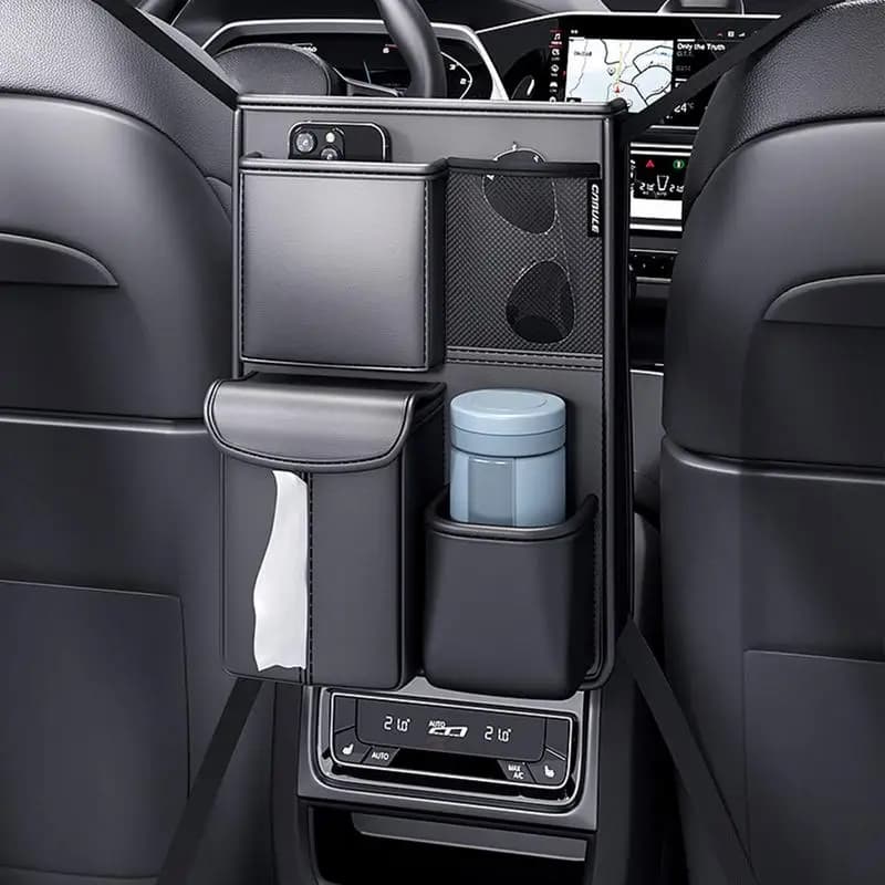 Car Front Seats Between Storage Bag Auto Seat Back Handbag Holder Tissue Box With Multiple Pockets Car Seat Organizer Bag