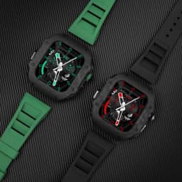 Replacement Rubber Strap for Apple Watch Band Ultra 49mm 44 45mm Fluororubber Metal Bucke Mod Kit for IWatch Series 8 7 6 SE 5 4