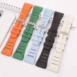 Replacement Rubber Strap for Apple Watch Band Ultra 49mm 44 45mm Fluororubber Metal Bucke Mod Kit for IWatch Series 8 7 6 SE 5 4