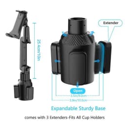 Cupholder Tablet Mount 360 Adjustable Tablet Bracket Mount 270 Tilt Bar Truck Phone Mount Triangular Base Holder To Treadmills