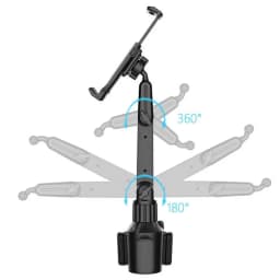 Cupholder Tablet Mount 360 Adjustable Tablet Bracket Mount 270 Tilt Bar Truck Phone Mount Triangular Base Holder To Treadmills