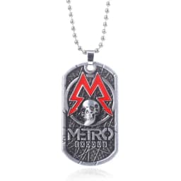 Game Metro Exodus 2033 Keychain Spartan Rangers Logo Keyring Dog Tag Skull Pendant for Women Men Jewelry