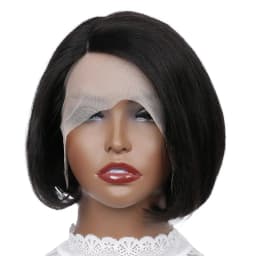 Natural Color Side Part BOB Lace Wig Pixie Cut Wigs For Women Remy Straight Human Hair Transparent T Part Gluess Lace Bob Wig