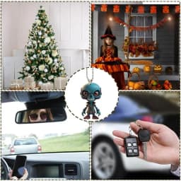 Flat Automotive Rearview Mirror Pendant 2D Acrylic Alien Car Ornament Auto Rearview Mirror Pendant Car Accessories Funny Gifts