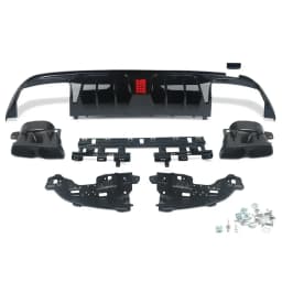 Rear Bumper Diffuser Lip with Exhaust Tips for Mercedes-Benz W205 C180 C200 C300 C63 C43 AMG 2015 2016 2017 2018