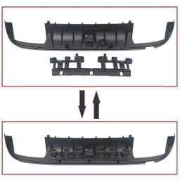 Rear Bumper Diffuser Lip with Exhaust Tips for Mercedes-Benz W205 C180 C200 C300 C63 C43 AMG 2015 2016 2017 2018