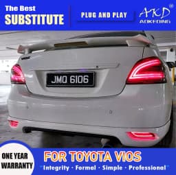 AKD Tail Lamp for Toyota Vios LED Tail Light 2008-2013 Vios Rear Fog Brake Turn Signal Automotive Accessories