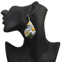 SOMESOOR Elegant After Rain Little Daisy, Wooden Droplets Earrings, Pendant, Cute Girls' Gifts Fashion Women Dangle Jewelry