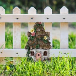 Fairy Garden House Wooden Mini Fairy Window Door Decoration Tree House Accessories For Garden Porch Patio Wall Porch Fence Tree