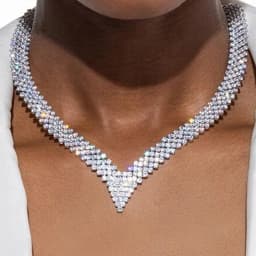 Fashion Ladies Rhombus Necklace V Shape for Women Free Shipping Charm Rhinestone Chain Necklace Choker Party Jewelry Gift 2023