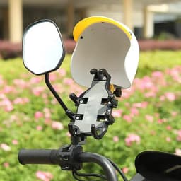 Rainproof Motorcycle Phone Helmet SunShade Holder Mini Cell Phone Holder Hat Nylon Snowproof Riding Mobile Phone Helmet Umbrella