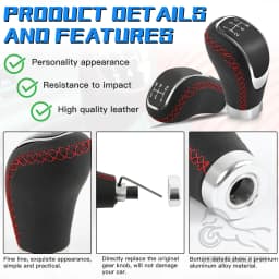 Universal 5 Speed Car PU Leather 5/6 Speed Shifter Lever With Gear Knob Manual Transmission Gear Shift Knob