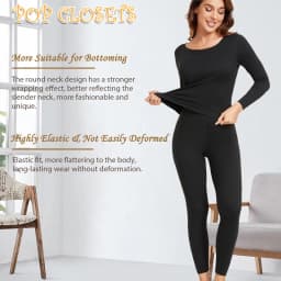 Winter Long Sleeve Bottoming Top Thermajane Long Johns Thermal Underwear for Women Soft Base Layer Pajama Set for Cold Weather