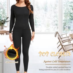 Winter Long Sleeve Bottoming Top Thermajane Long Johns Thermal Underwear for Women Soft Base Layer Pajama Set for Cold Weather