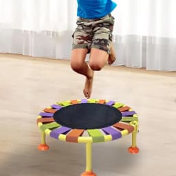 Mini Trampoline Round Trampoline With Anti-slip Foot Pads 165 Lbs Max Load Folding Jumping Bed For Indoor Play Exercise