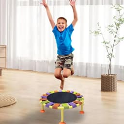 Mini Trampoline Round Trampoline With Anti-slip Foot Pads 165 Lbs Max Load Folding Jumping Bed For Indoor Play Exercise