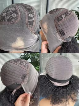 AFRO Kinky Curly BOB Wig Natural Color Glueless Wig Human Hair Ready to Wear 250% Density Affordable Remy Human Hair