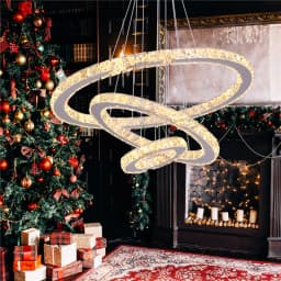 Luxury K9 Crystal Led Modern Pendant Light Chandelier DIY Shape Nordic Ceiling Lamp Lustre Living Dining Room Hang Decor Fixture
