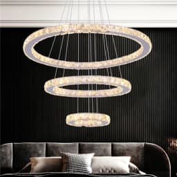 Luxury K9 Crystal Led Modern Pendant Light Chandelier DIY Shape Nordic Ceiling Lamp Lustre Living Dining Room Hang Decor Fixture