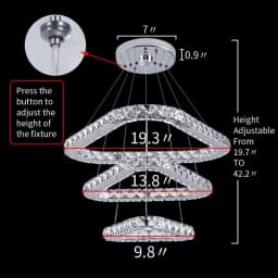 Luxury K9 Crystal Led Modern Pendant Light Chandelier DIY Shape Nordic Ceiling Lamp Lustre Living Dining Room Hang Decor Fixture