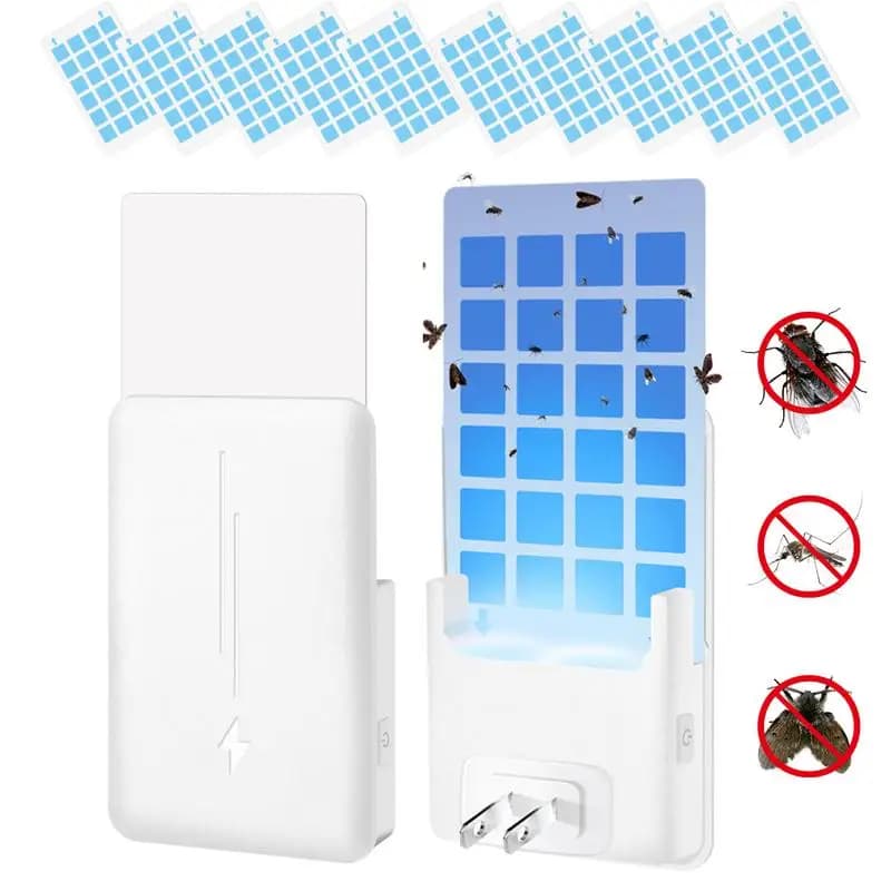 Fruit Fly Traps For Indoors Plug In Catch With 5 Sticky Cards Fly Attractant With Night Light Safe Moth Light Fly Catcher For