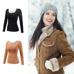 Thermal Underwear for Women Thermal Baselayer Comfortable Winter Shirt Versatile Soft Girls Tops with Long Sleeves