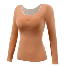 Thermal Underwear for Women Thermal Baselayer Comfortable Winter Shirt Versatile Soft Girls Tops with Long Sleeves