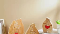 Personalized Custom Bear Family Wooden Puzzle DIY Free Engraving Name Sculpture Home DeskDecor Figurines Christmas Birthday Gift