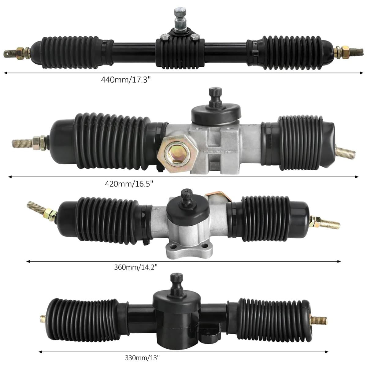 TDPRO 330/360/420/440MM Power Steering Gear Shaft Rack Pinion DIY Go Kart ATV UTV Quad Drift Trike Buggy