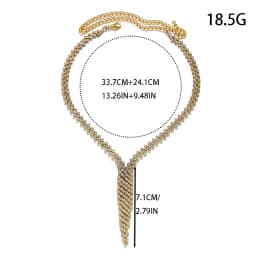Stonefans Tassel Lozenge Necklace Choker for Women Chain Rhinestones Accessories Bridal Jewelry Wedding High Quality Bridesmaid