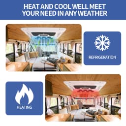 Treeligo 12V Heat&Cool Roof Air Conditioner Electric Cool RV Rooftop Parking AC Unit for Truck Camper Van Caravans Motor Home