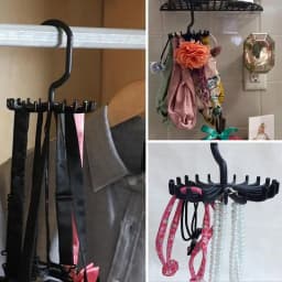 Twirl Tie Rack Rotating Scarf Hanger Holder 360 Rotating Belt Scarf Hanger Hook for Cupboard Storage Ties Belts Holder Hook