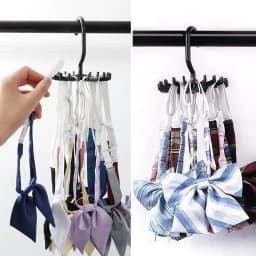 Twirl Tie Rack Rotating Scarf Hanger Holder 360 Rotating Belt Scarf Hanger Hook for Cupboard Storage Ties Belts Holder Hook