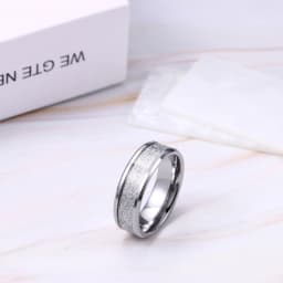 BONISKISS 8mm Comfort Fit Classic Men's Tungsten Carbide Ring Wedding Promise Band Men Wedding Promise Ring Valentine's Day Gift
