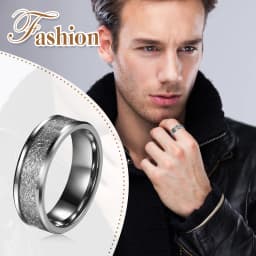 BONISKISS 8mm Comfort Fit Classic Men's Tungsten Carbide Ring Wedding Promise Band Men Wedding Promise Ring Valentine's Day Gift