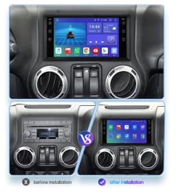 Hizpo 7" Android 13 for Jeep Cherokee Compass Commander Wrangler 300C Caliber Liberty Car Radio Stereo 4G+WIFI AI Voice GPS Navi