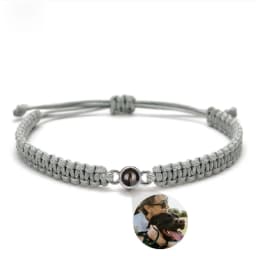 Custom Photo Projection Bracelet Adjustable Woven Titanium Steel Pendant DIY Picture Bracelet Jewelry Valentine's Day Gift