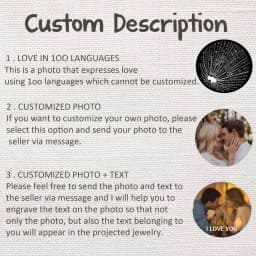 Custom Photo Projection Bracelet Adjustable Woven Titanium Steel Pendant DIY Picture Bracelet Jewelry Valentine's Day Gift