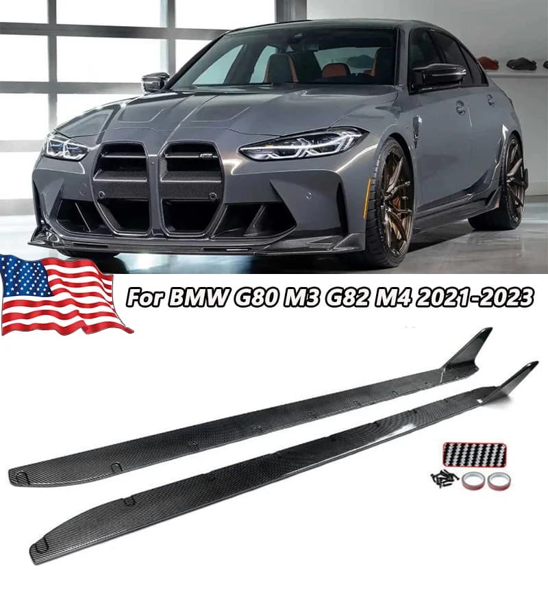Side Skirt Extension Lip MP Style Spoiler For BMW G80 M3 G82 G83 M4 Carbon ABS