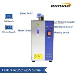 PHYHOO 2L Stainless Steel Jewelry Steam Cleaner Gem Washer Gold Silver Jewelry Steam Cleaning Machine Goldsmith Equipment Tools